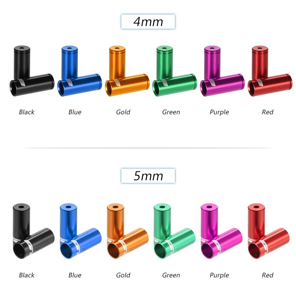 GUB 100pcs 4mm/5mm Aluminum Alloy Bike Derailleur Shift Brake Wire Cable End Cap Shifter Cable Housing Ferrules Tupe Tops Replacement Set