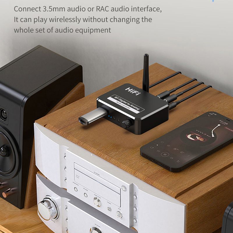 2 In1 Dac Bluetooth 5.1 Audio Receiver Digital To Analog