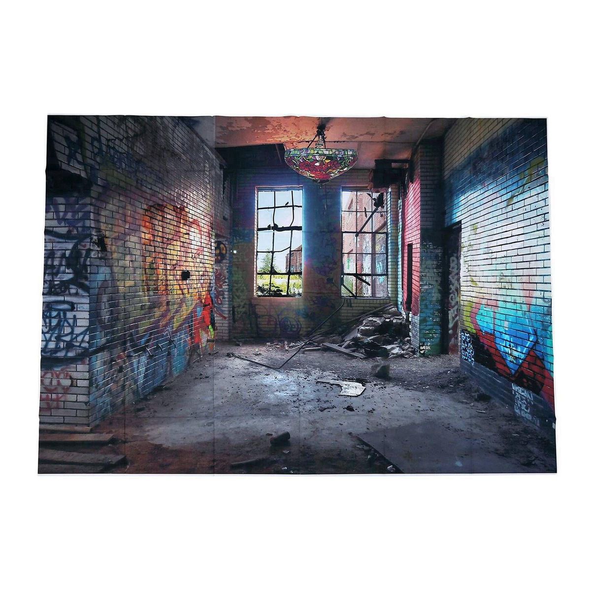 Vinyl Doodle Style Backdrops Old Factory Photography