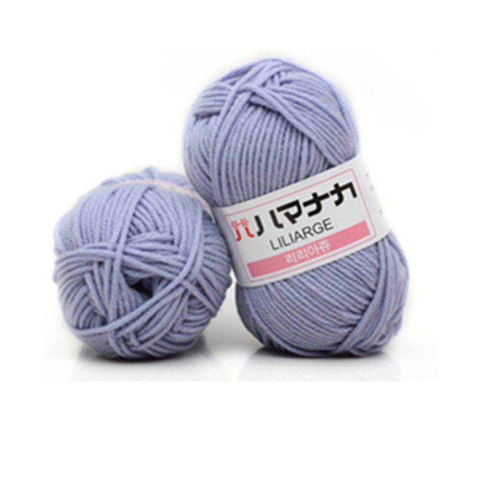 4 Shares Combed Milk Cotton Yarn Wool Blended Yarn A Arel Sewing Yarn-light Gray
