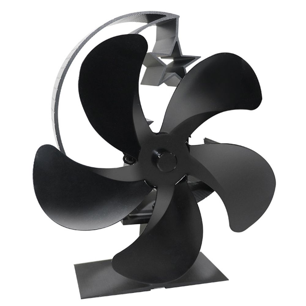 5 Blades Heat Powered Stove Fan Fireplace Fan Quiet