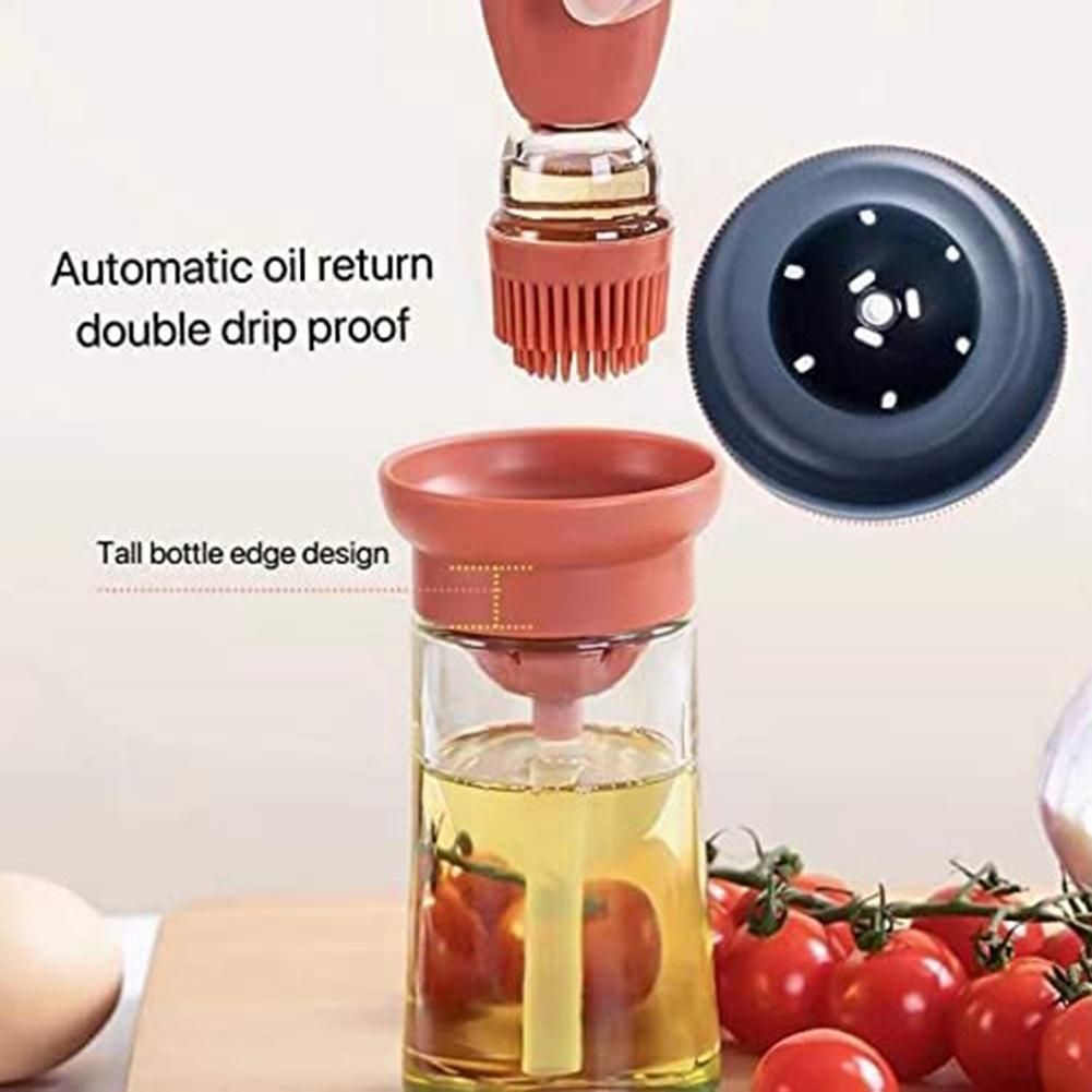 Olive Oil Dispenser Bottle with Brush, Measuring Oil
