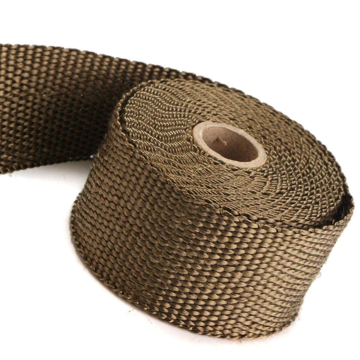 5M High Temp Titanium Glass Fiber Heat Wrap Exhaust Manifold Downpipe 6 Cable