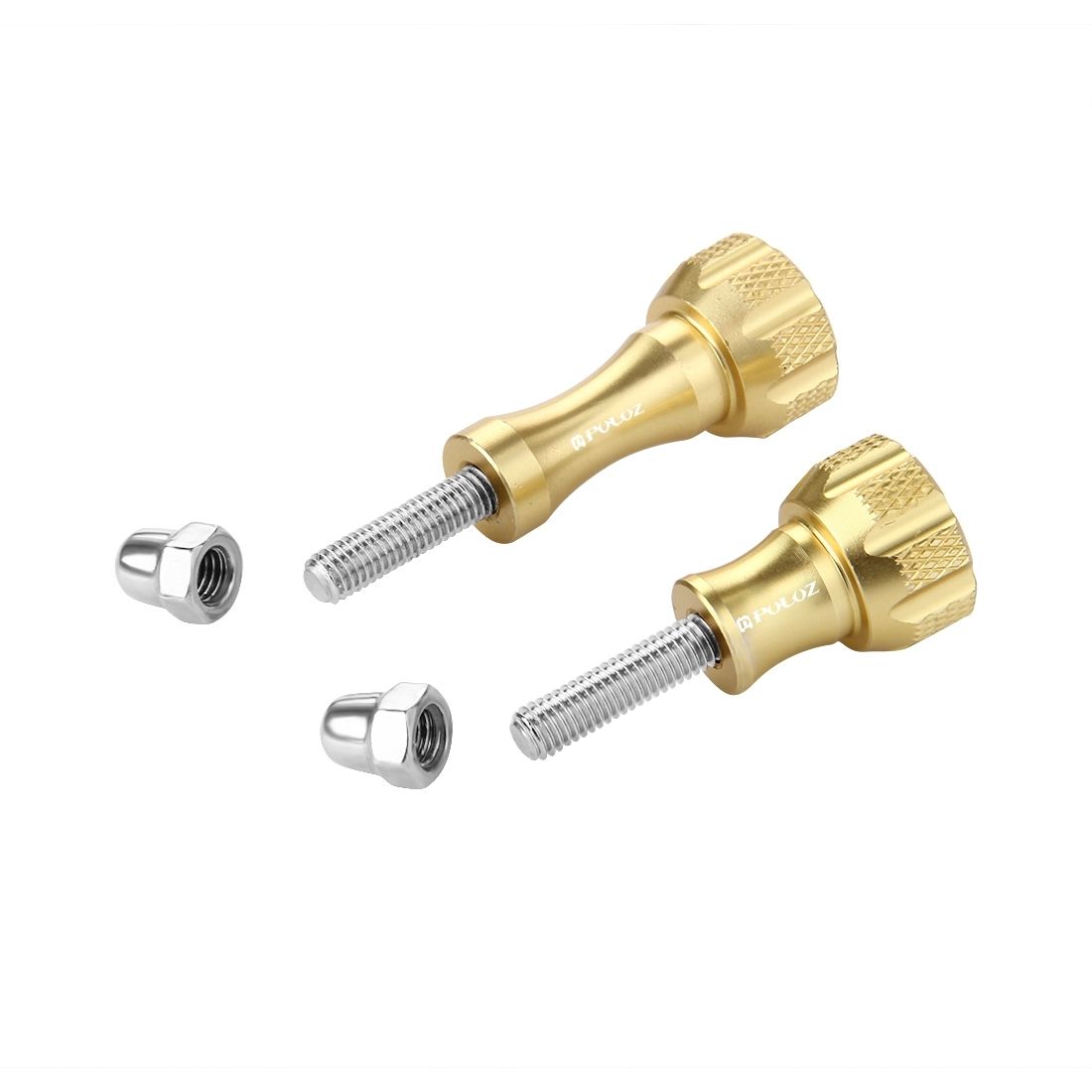 PULUZ CNC Aluminum Thumb Knob Stainless Bolt Nut Screw Set For GoPro HERO8 Black / Max / HERO7, DJI OSMO Action, Xiaoyi And Other Action Cameras(Gold)