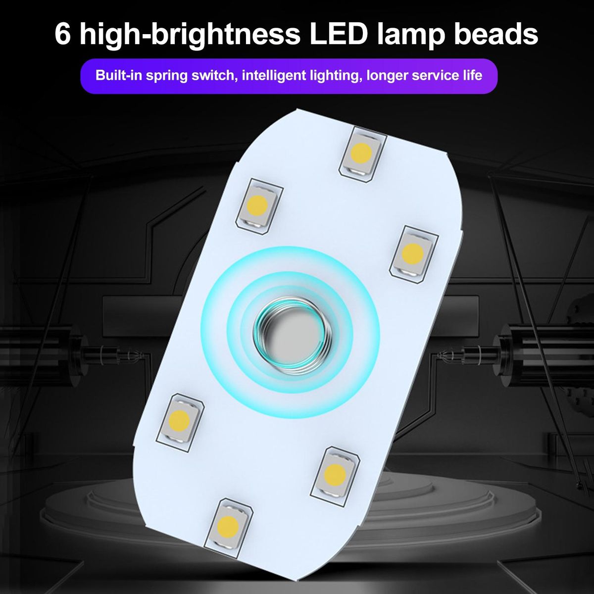 Design Car Light 7 Colors Magnetic Car Ambient Light Usb Rechargeable Pink