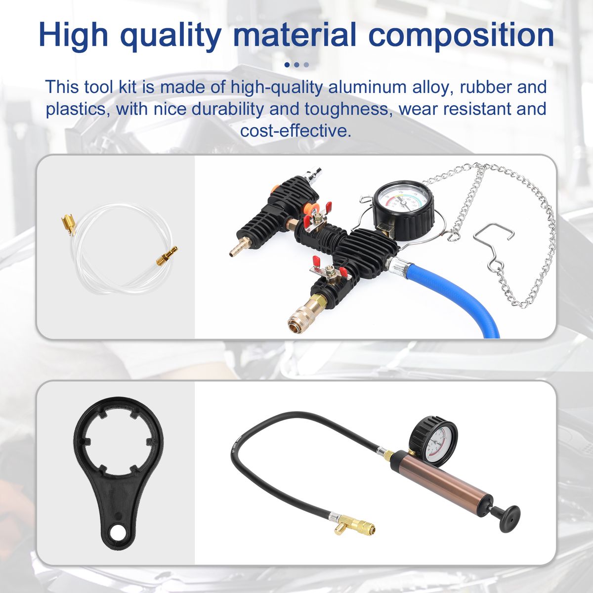 34-Piece Universal Radiator Pressure Tester Kit Automotive