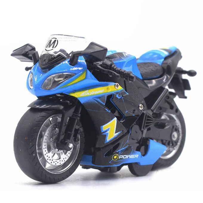 1/14 Simulation Motorcycle Pull Back Model With LED-Blue
