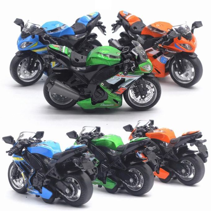 1/14 Simulation Motorcycle Pull Back Model With LED-Blue