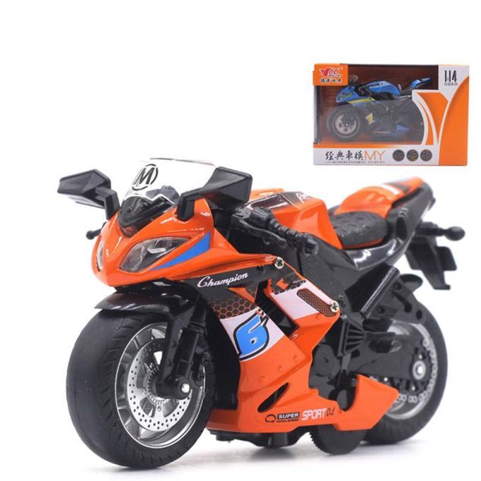 1/14 Simulation Motorcycle Pull Back Model With LED-Blue