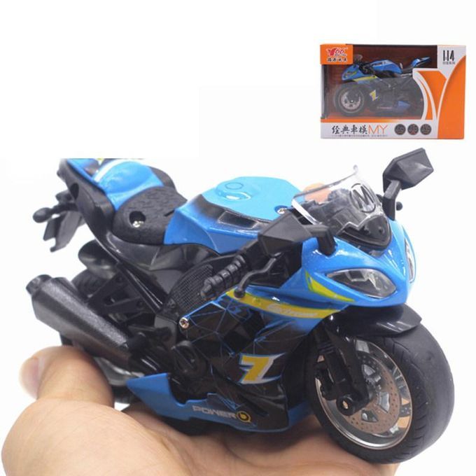 1/14 Simulation Motorcycle Pull Back Model With LED-Blue