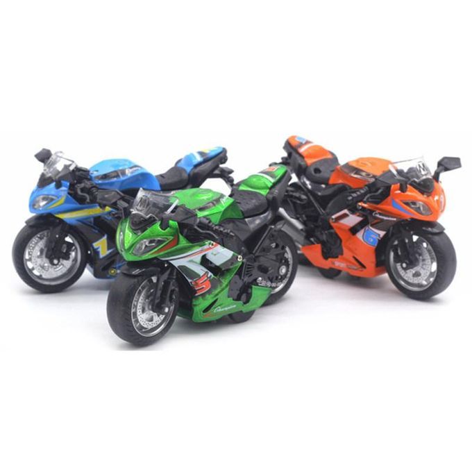 1/14 Simulation Motorcycle Pull Back Model With LED-Blue
