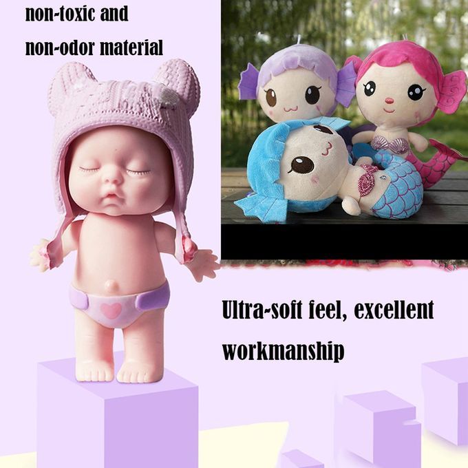 DM Plush Toys Gift For Baby Kids Girls Children Cute Lovely Mermaid Stuffed Doll-Pink