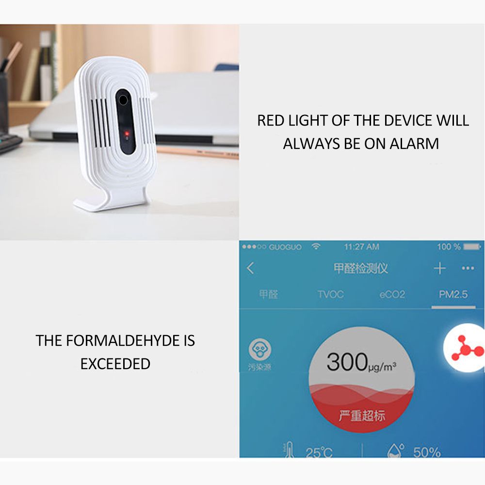 Portable Intelligent WIFI Home Professional Smog CO2 Meter HCHO TVOC Air Quality Monitor Tester Detector Sensor Temperature Co2