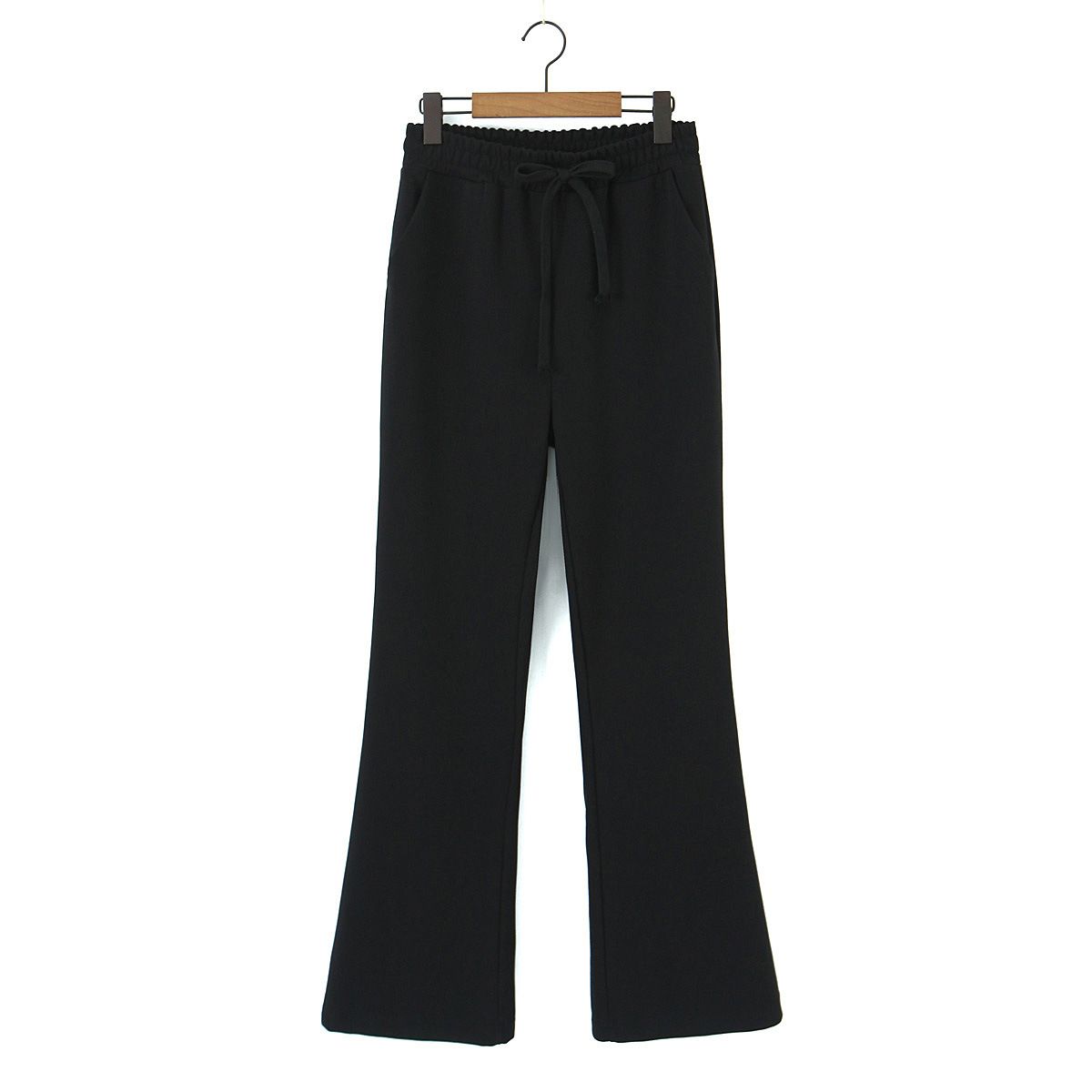 (black)Good Quality Plus Size Flare Pants Women 2023 Spring Summer Slim Leg Cut Bottoms Stretch Full Length Trousers Curve Clothes SAB