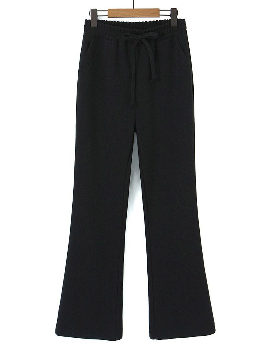 (black)Good Quality Plus Size Flare Pants Women 2023 Spring Summer Slim Leg Cut Bottoms Stretch Full Length Trousers Curve Clothes SAB