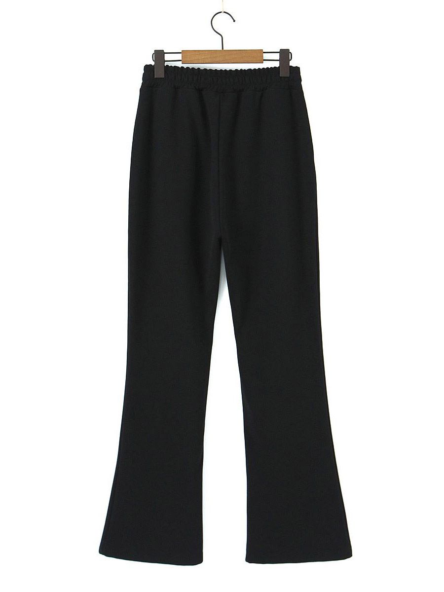 (black)Good Quality Plus Size Flare Pants Women 2023 Spring Summer Slim Leg Cut Bottoms Stretch Full Length Trousers Curve Clothes SAB