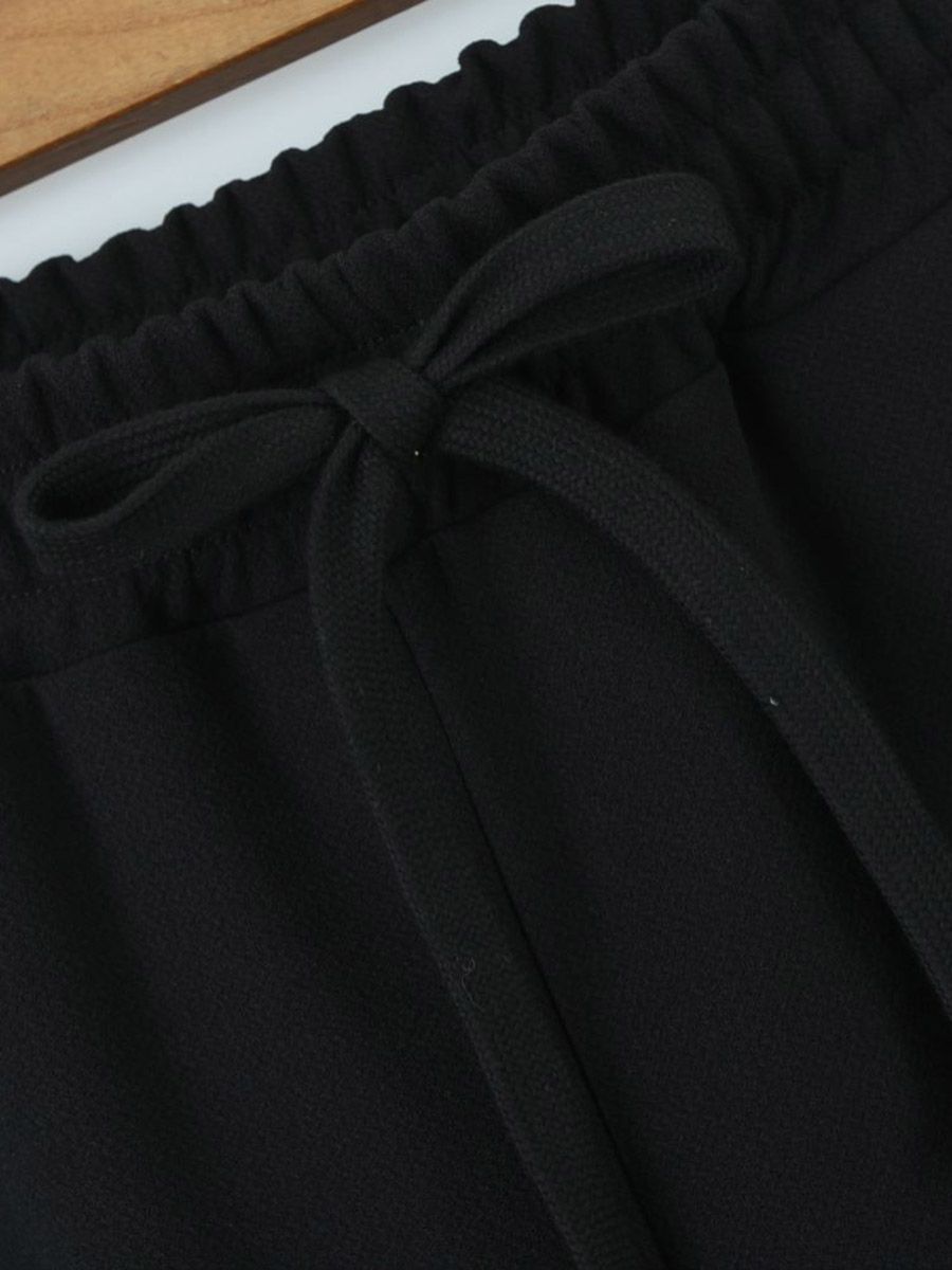 (black)Good Quality Plus Size Flare Pants Women 2023 Spring Summer Slim Leg Cut Bottoms Stretch Full Length Trousers Curve Clothes SAB