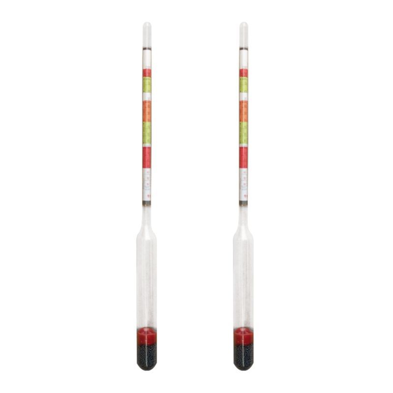 2pcs/set Triple Scale Hydrometer Self Brewed Wine Sugar Meter Alcohol Measuring For Home Brewing Making Beer Wine Mead