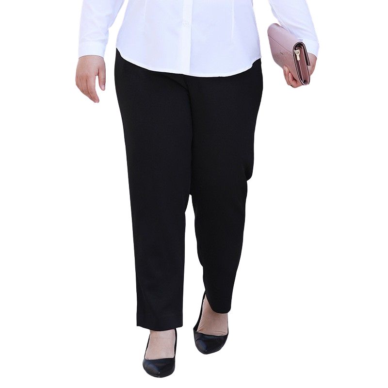 (Black)Plus Size Pants Women Clothing Summer Style Oversized Trousers Wide Leg High Waist Office Lady Pantalones 5XL 7XL  SAB
