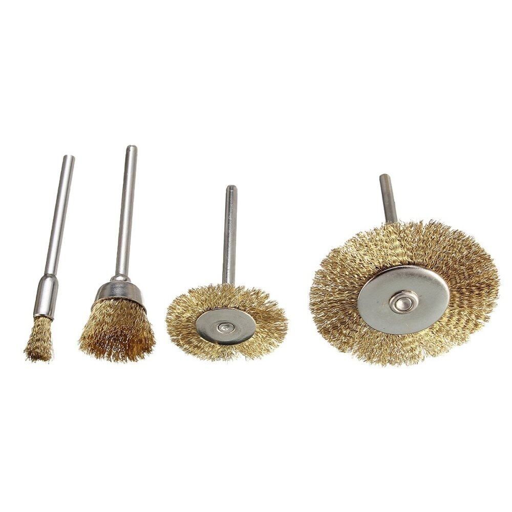 32PCS Wire Steel Brass Brush Brushes Wheel Set Accessory For Dremel Rotary Tool