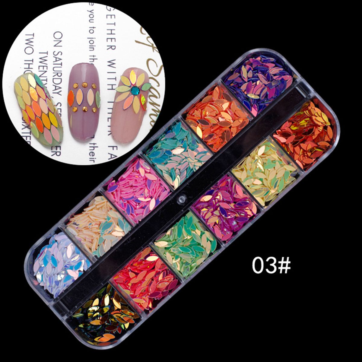 Multicolor Rhinestone Faux Pearl Glitter Nail Art Sequins-6#