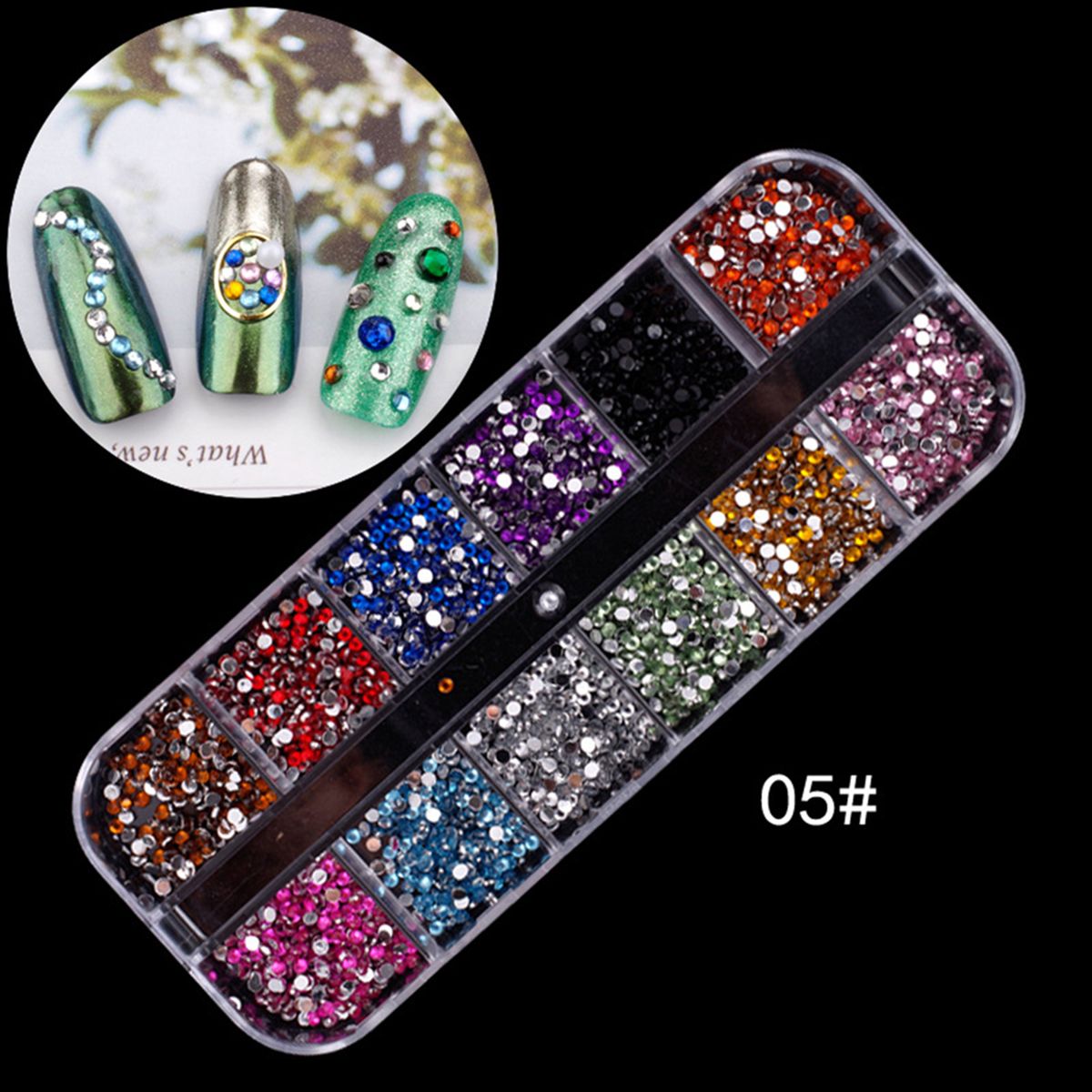 Multicolor Rhinestone Faux Pearl Glitter Nail Art Sequins-6#