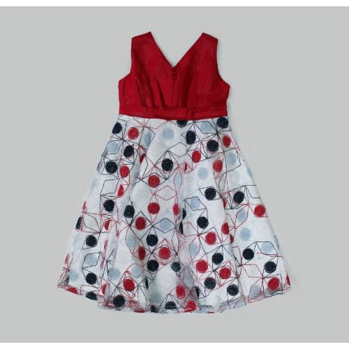 Red And Poker Pot Patterned Dress