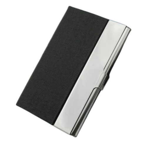 Metal Card Holder - Mini Pocket Wallet - Black & Silver