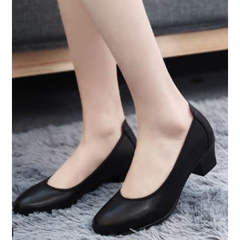 Ladies Court Shoes - Black