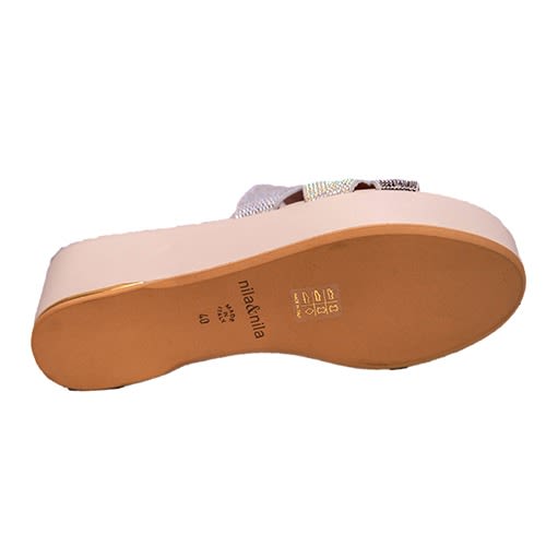 Beige Wedge Slippers