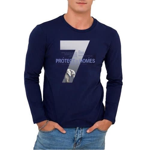 Chrysolite Printed Long Sleeve For Men - 2-in 1 - Blue & Grey