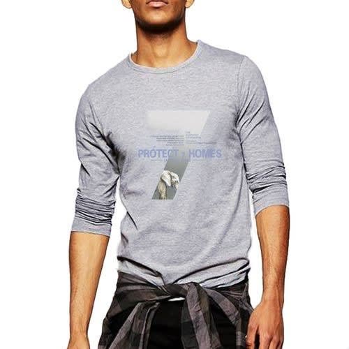 Chrysolite Printed Long Sleeve For Men - 2-in 1 - Blue & Grey