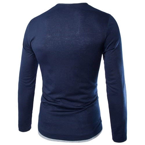 Chrysolite Printed Long Sleeve For Men - 2-in 1 - Blue & Grey