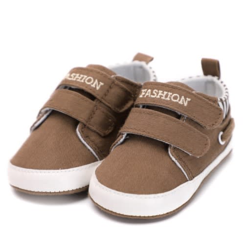 Newborn Baby Boy's Velcro Soft Sole Shoes - Brown