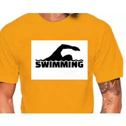 Swimming Print T-Shirts - Yellow