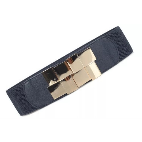 Ladies Wide Waistband Square Belt - Blue