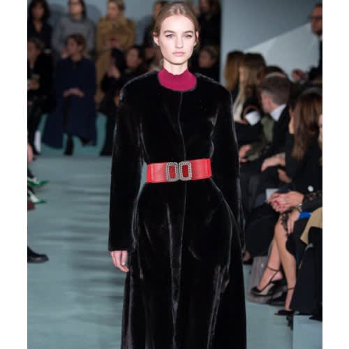 Women's Red Girdle Elastic Alloy Buckle Belt