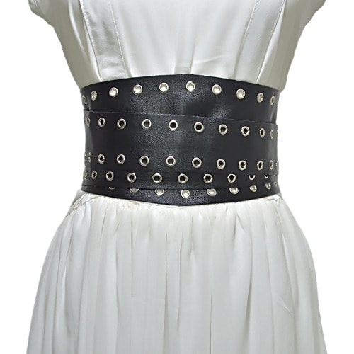 Wild Leather Perforated Wide Belt