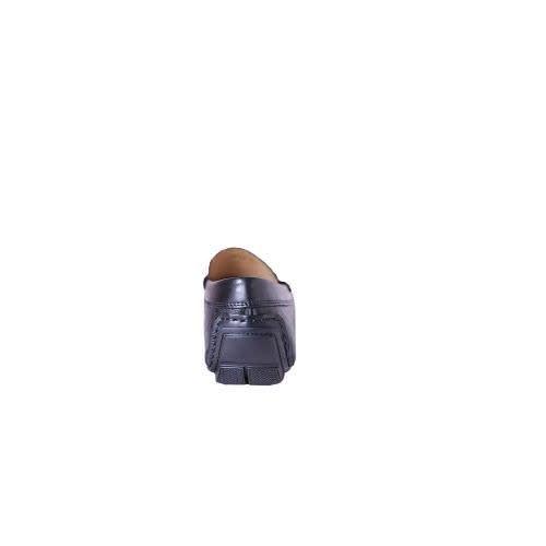 Patterned Leather Loafers - Black