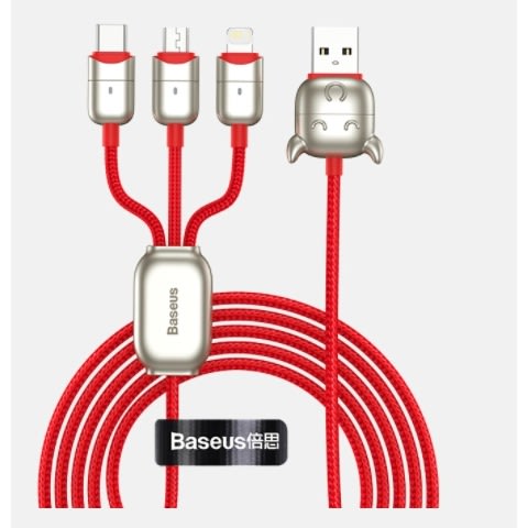 Data Cable Usb For M+l+c 3.5a - 1.2m - Red