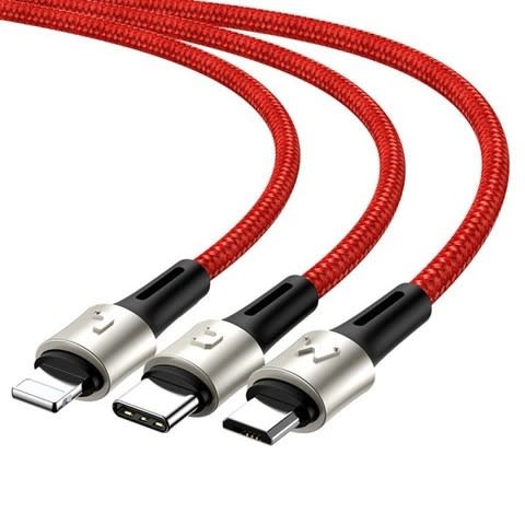 Data Cable Usb For M+l+c 3.5a - 1.2m - Red