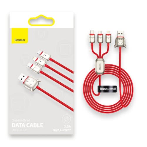 Data Cable Usb For M+l+c 3.5a - 1.2m - Red