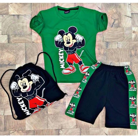 3 In 1 Strongboy Mickey Mouse Outfit - Green