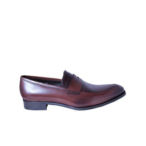 Plain And Patterned Calfskin Shoe