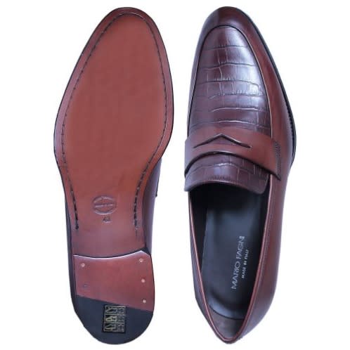 Plain And Patterned Calfskin Shoe