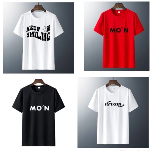 Print T-shirts- 4 Pieces - Multicolour