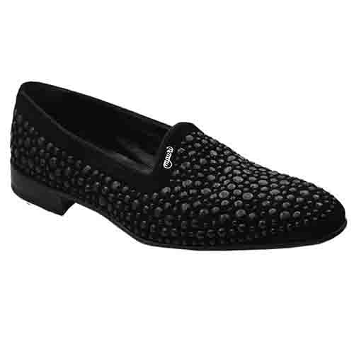 Mauri Suede Rhinestone Black Shoes