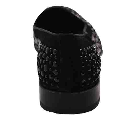 Mauri Suede Rhinestone Black Shoes