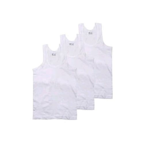 Vest For Boys - White - 3 In 1 Pack