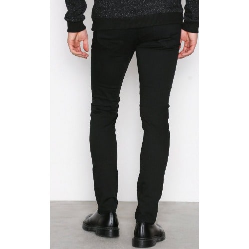 Busted Kneel Slim Fits Men's Jeans - Black